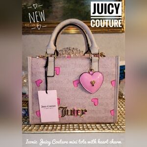 Juicy Couture Tote - Beige and Pink Heart Satchel